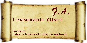 Fleckenstein Albert névjegykártya