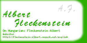 albert fleckenstein business card